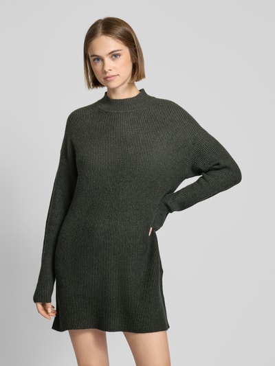 Only Gebreide mini-jurk met turtleneck, model 'KATIA' Antraciet gemêleerd - 4