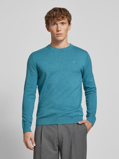 Tom Tailor Regular Fit Strickpullover aus atmungsaktiver, weicher Baumwolle Ocean 4