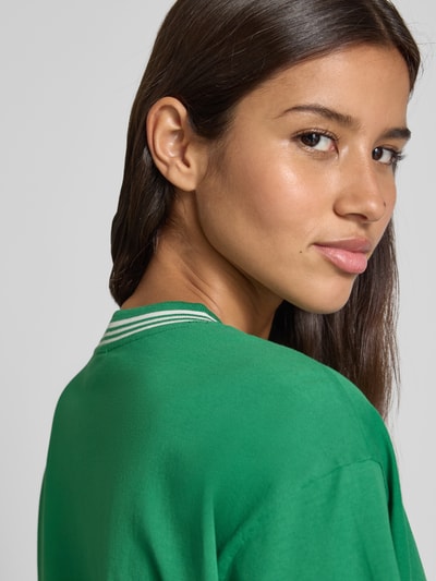 Jake*s Casual Oversized T-Shirt mit geripptem Rundhalsausschnitt Grass 3