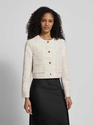 s.Oliver BLACK LABEL Boxy Fit Kurzblazer mit Baumwoll-Anteil Offwhite 4