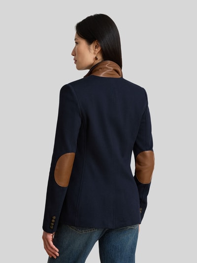 Lauren Ralph Lauren Longline Kurzblazer mit Kontrastlederdetails Marine 5