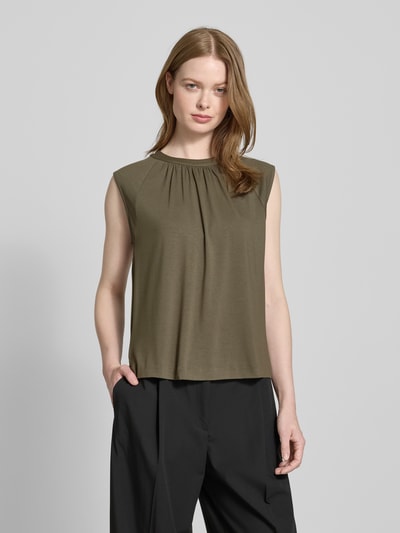 OPUS Top mit Raffungen Modell 'Iraffi' Oliv 4