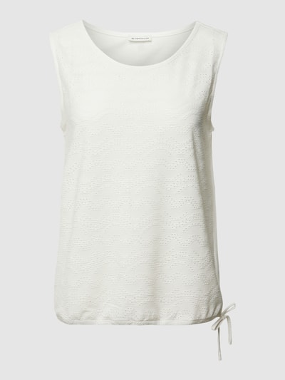 Tom Tailor Top mit Lochmuster Offwhite 2