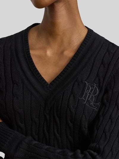 Lauren Ralph Lauren Regular Fit Pullover aus Baumwoll-Mix mit Logo-Stitching Black 3