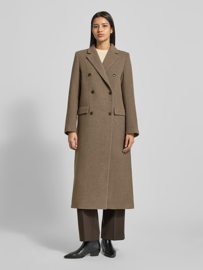 Samsøe Samsøe Mantel mit Reverskragen Taupe Melange 4