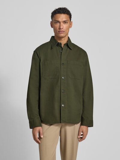 SELECTED HOMME Regular fit overhemdjack van puur katoen, model 'TRAVIS' Donkergroen - 4
