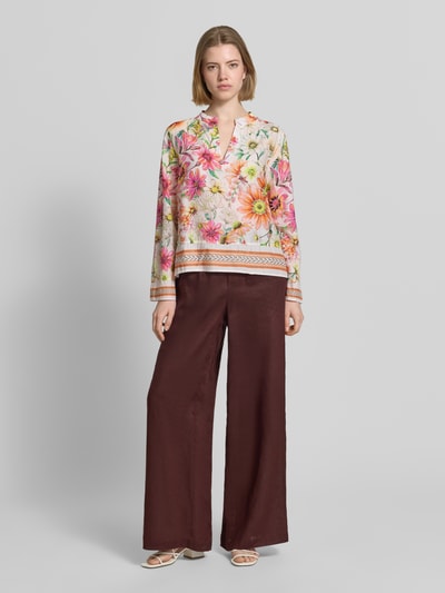 Emily Van den Bergh Bluse mit Tunikakragen Weiss 1