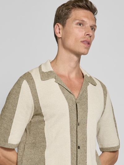 Profuomo Regular Fit Freizeithemd aus Baumwoll-Leinen-Mix Beige 3