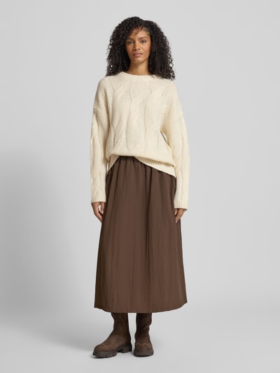 My Essential Wardrobe Oversized Strickpullover mit gerippten Abschlüssen Modell 'Will' Offwhite 1