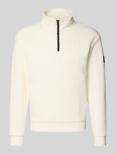 Tom Tailor Denim Regular Fit Troyer aus Baumwoll-Mix Offwhite 2