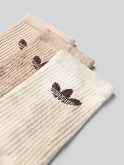 Produktfoto, Socken aus Baumwoll-Mix im 3er-Pack von adidas Originals in Beige- und Cremetönen mit Rippstruktur und gesticktem adidas Logo