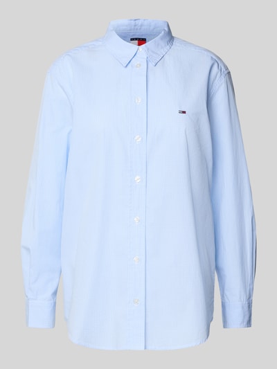 Tommy Jeans Bluzka z długim rękawem o kroju comfort fit z bawełny Jasnoniebieski 2