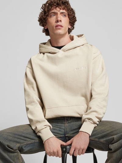 Pegador Oversized Hoodie mit Label-Stitching Beige 3