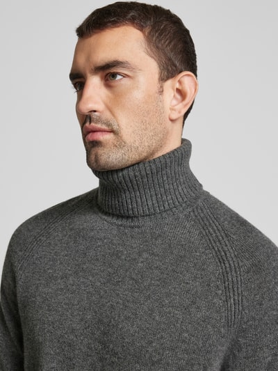 BOSS Strickpullover mit Rollkragen Modell 'ELOGICO' Anthrazit 3