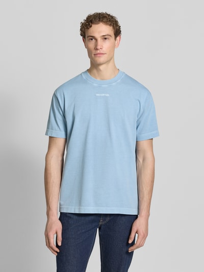 Marc O'Polo Relaxed Fit T-Shirt aus reiner Baumwolle Hellblau 4