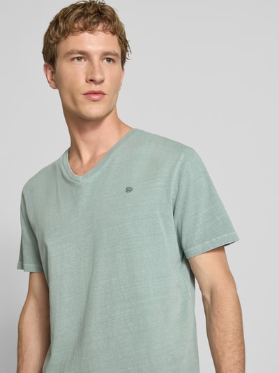 Superdry T-Shirt aus Baumwoll-Leinen-Mix mit V-Ausschnitt Schilf 3