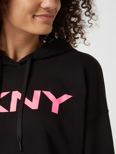 DKNY PERFORMANCE Bluza z kapturem z logo  Metaliczny czarny 3