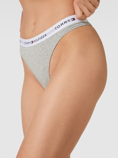 TOMMY HILFIGER String mit Logo-Bund Hellgrau meliert 3