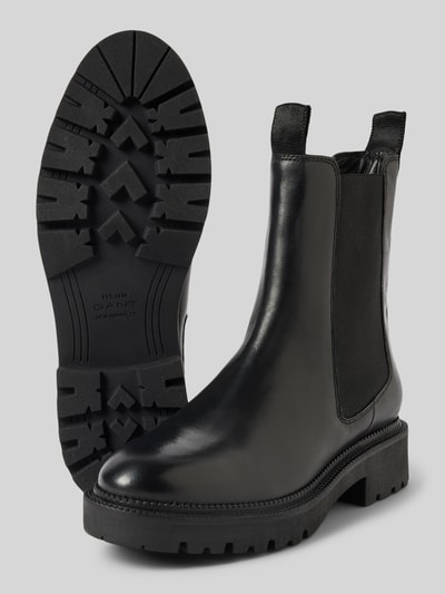 Gant Boots van leer met profielzool, model 'Kellin' Zwart - 3