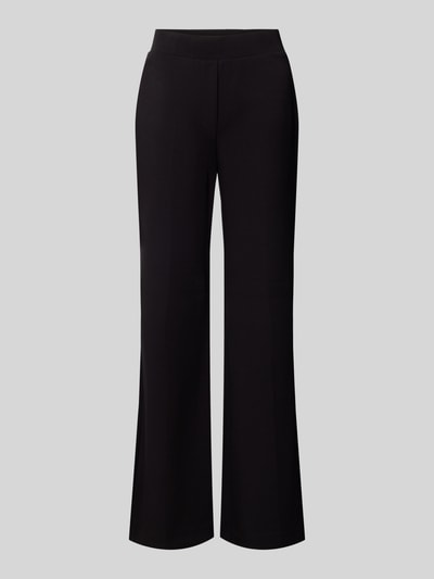 Produktfoto, Flared Cut Hose mit elastischem Bund von Christian Berg Woman, schwarze Farbe, Material-Mix mit Viskose-Anteil, Gesäßtaschen, strukturierte Oberfläche