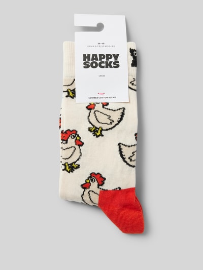 Happy Socks Socken mit Stretch-Anteil Modell 'Rooster' Weiss 3