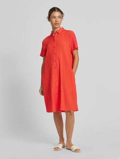 Jake*s Casual Knielanges Hemdblusenkleid mit Strukturmuster Kirsche 4