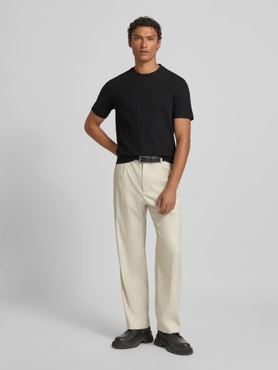 Emporio Armani T-Shirt mit geripptem Rundhalsausschnitt Black 1