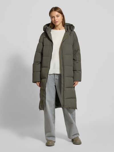 IQ Studio Lange donsjas met waterkolom 5000 en tweewegsritssluiting Olijfgroen - 1