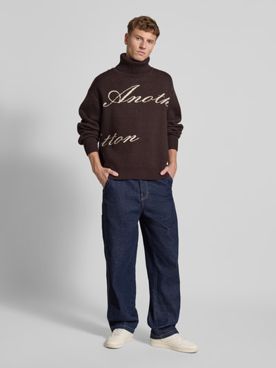 ANOTHER COTTON LAB Strickpullover mit Rollkragen Mittelbraun 1