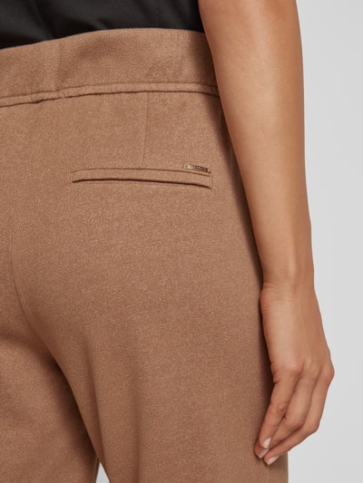 ROSNER Wide leg stoffen broek met elastische band, model 'May' Camel - 3