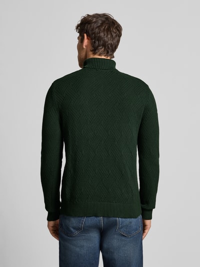 SELECTED HOMME Regular Fit Rollkragenpullover aus reiner Baumwolle Modell 'TREVOR' Dunkelgruen 5