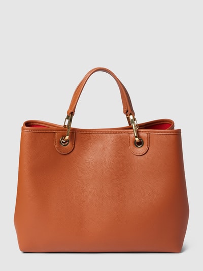 Emporio Armani Torba shopper z regulowanym paskiem na ramię Camel 4