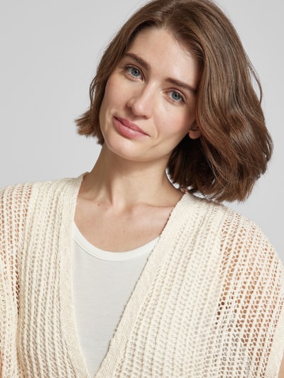 Milano Italy Cardigan mit V-Ausschnitt Offwhite 3