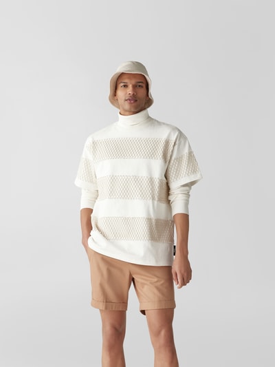 MSGM Oversized T-Shirt mit Zierbesatz Offwhite 4