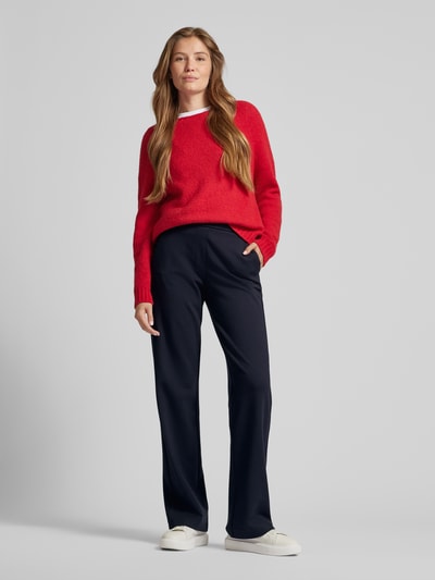 TONI Wide leg stoffen broek met achterzakken, model 'Jenny' Marineblauw - 1