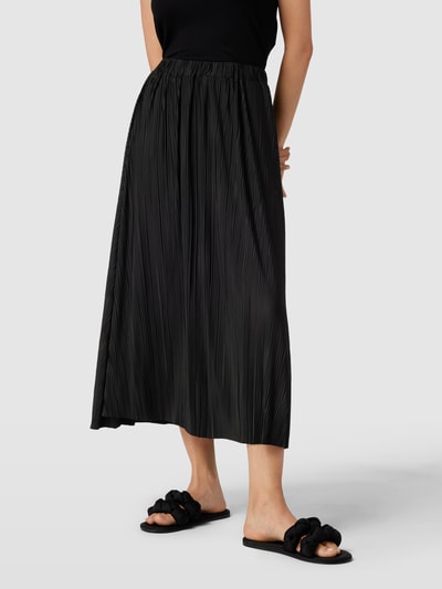 Selected Femme Midirok met plissévouwen, model 'SIMSA' Zwart - 4