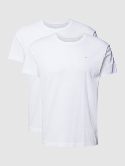 Gant T-shirt z nadrukiem z logo w zestawie 2 szt. Biały 1