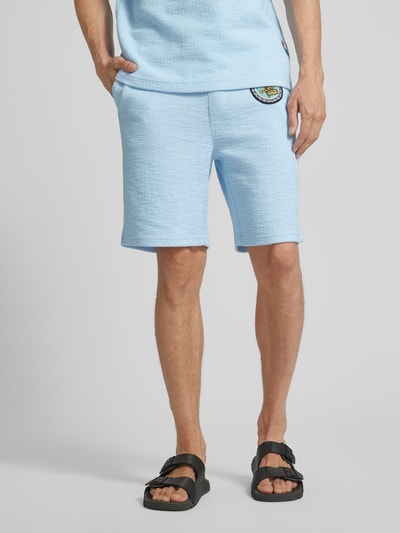 CARLO COLUCCI Regular Fit Shorts mit Label-Patch Hellblau 4