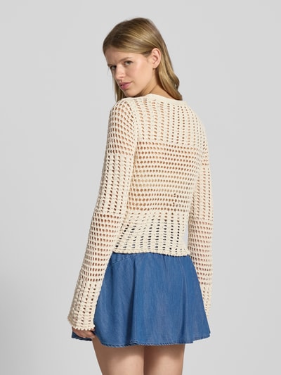 Only Kurtka z dzianiny o kroju relaxed fit z dodatkiem bawełny model ‘NOLET’ Złamany biały 5