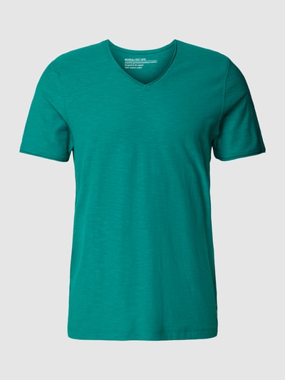 MCNEAL T-shirt o kroju regular fit z bawełny z dekoltem w serek Jabłkowozielony 2