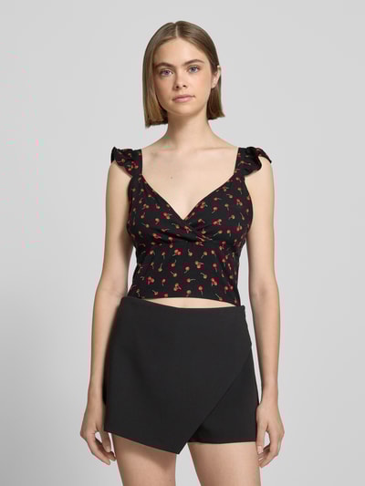 Only Slim Fit Crop Top aus reiner Viskose Modell 'NOVA LIFE' Black 4