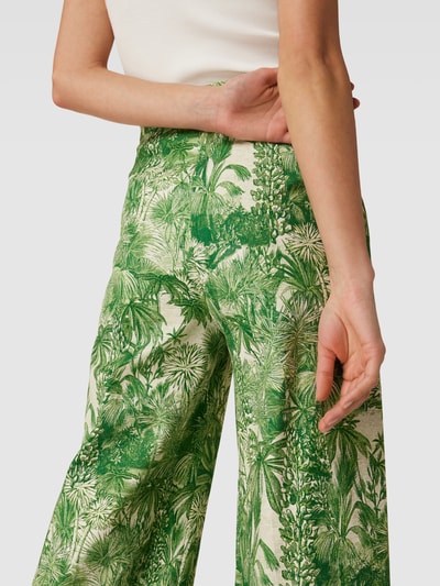 Max Mara Studio Broek met all-over motief, model 'CALERNO' Groen - 3