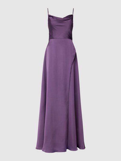 Luxuar Abendkleid mit Wasserfallausschnitt Mauve 2