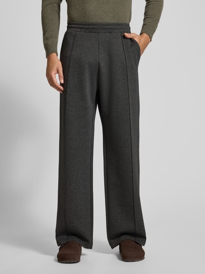 REVIEW Sweathose mit elastischem Bund Dunkelgrau Melange 4