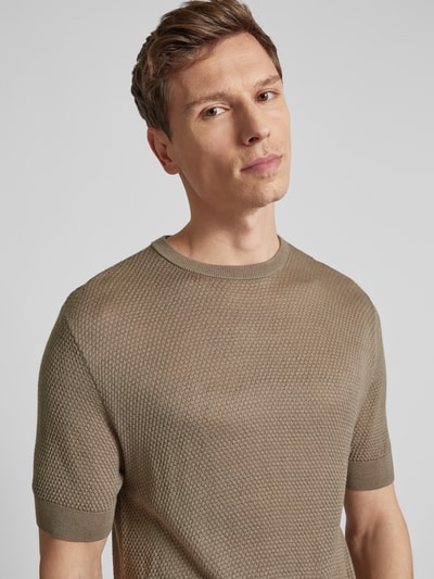 Emporio Armani T-Shirt mit Strukturmuster Taupe 3