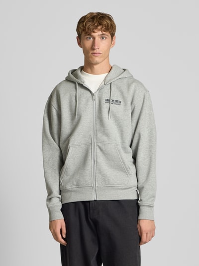 Dickies Sweatjacke mit Känguru-Tasche Modell 'BOLIVAR' Hellgrau Melange 4