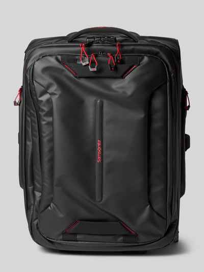 Produktfoto, zwarte Duffle Bag met logoprint Model 'Ecodiver' van Samsonite, hoofvak met ritssluiting, telescopisch handvat, Breedte maat 1: 42 cm, Lengte maat 1: 54 cm, Diepte maat 1: 18 cm.