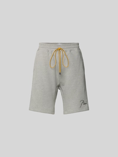 Produktfoto, Sweatshorts aus Baumwoll-Mix von RHUDE in Grau mit elastischem Bund, Tunnelzug, Label-Stitching, Eingrifftaschen, Gerade Passform