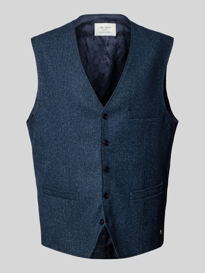 Carl Gross Kamizelka z mieszanki wełny z dodatkiem jedwabiu Błękitny 2