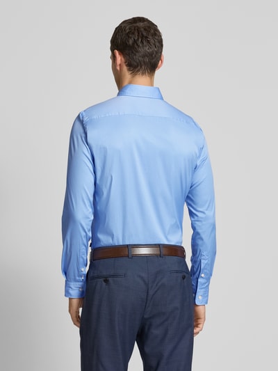 BOSS Regular fit zakelijk overhemd met labelstitching, model 'Roan' Bleu - 5